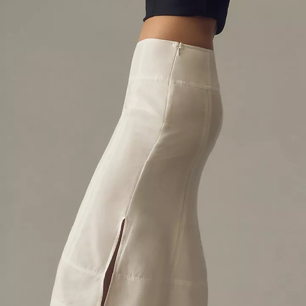 Anthropologie Sheer Seamed Fluted Midi Skirt (NEW - Picture 4 of 4